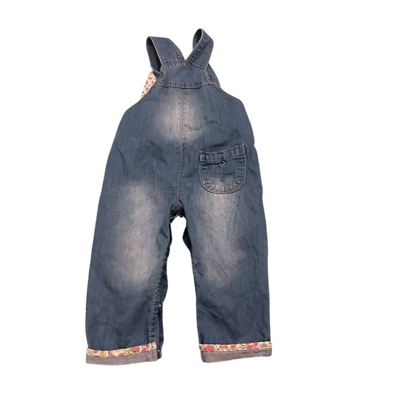 Charming Kids' Denim Overalls with Floral Embroidery - Picture 2 of 5